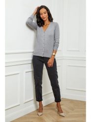 Soft Cashmere Kardigan w kolorze szarym rozmiar: 38/40. Szare kardigany damskie Soft Cashmere, bez wzorów, z kaszmiru. Za 123.45 zł.