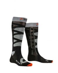 Skarpety narciarskie X-SOCKS SKI CONTROL 4.0. Brązowe skarpetki damskie X Socks, bez wzorów, z materiału. Za 98.00 zł.