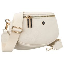 Modna, jasnobeżowa nerka damska ze skóry ekologicznej - Peterson. Brązowe nerki i saszetki damskie Peterson, bez wzorów, ze skóry ekologicznej. Za 74.00 zł.