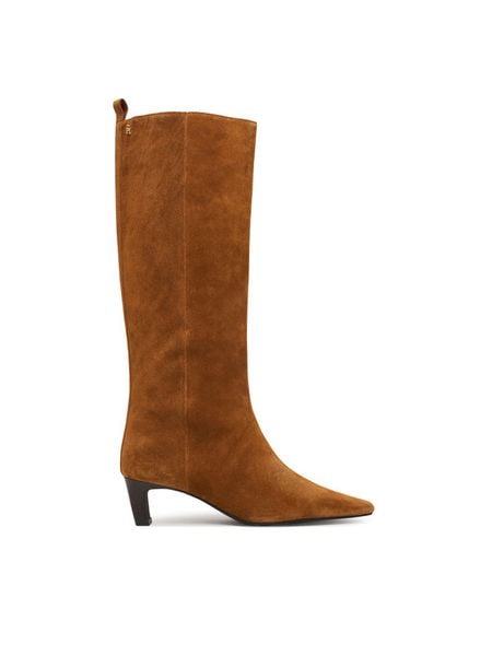 Tommy Hilfiger Kozaki Kitten Heel Suede High Boot FW0FW09655 Brązowy jasny. Brązowe kozaki damskie Tommy Hilfiger, bez obcasa, na słupku, bez zapięcia. Za 849.99 zł.