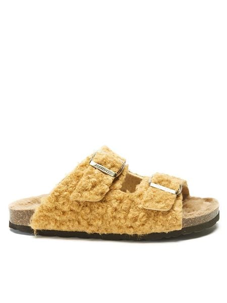 Mandel Klapki w kolorze brązowym rozmiar: 40. Brązowe klapki damskie Mandel, bez wzorów, z otwartym noskiem, bez obcasa, bez zapięcia. Za 122.38 zł.