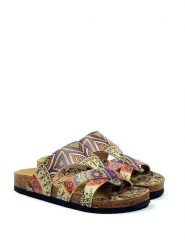 Calceo Klapki ze wzorem rozmiar: 35. Klapki damskie Calceo, bez wzorów, z materiału, z otwartym noskiem, bez obcasa, bez zapięcia. Za 113.90 zł.