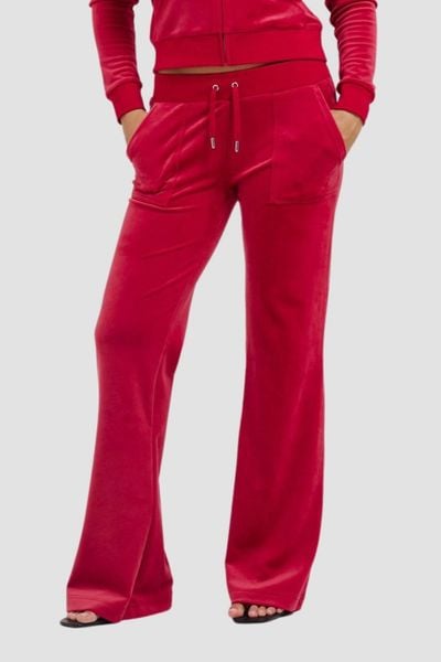 JUICY COUTURE Czerwone damskie spodnie dresowe Layla Low Rise, Rozmiar S. Czerwone spodnie dresowe damskie Juicy Couture, s, bez wzorów, z dresówki. W wyprzedaży za 347.99 zł.