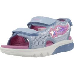 Sandały GEOX J SANDAL CIBERDRON G Niebieski. Niebieskie sandały damskie Geox, bez wzorów, z syntetyku, bez obcasa, bez zapięcia. Za 225.99 zł.