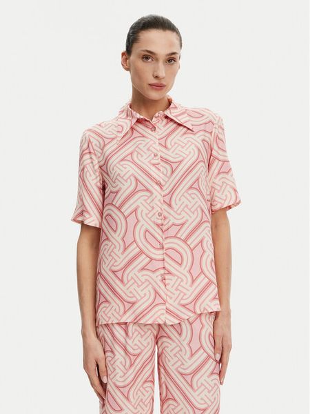 Silvian Heach Koszula GPP25414CA Różowy Regular Fit. Czerwone koszule damskie Silvian Heach, bez wzorów, z bawełny, bez kołnierzyka, bez ramiączek. Za 199.99 zł.