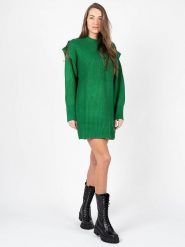 Silvian Heach Sukienka | PGA22120VE | Kobieta | Zielony. Zielone sukienki damskie Silvian Heach, bez wzorów, z dzianiny, bez ramiączek. W wyprzedaży za 199.00 zł.