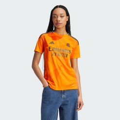 Koszulka Real Madrid 24/25 Away. Brązowe bluzki damskie Adidas, s, bez wzorów, z materiału, bez kołnierzyka, bez ramiączek. W wyprzedaży za 314.30 zł.