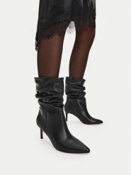 Nine West Botki CEO-SAMIRA-02 Czarny. Czarne botki damskie Nine West, ze skóry, bez obcasa, na szpilce, bez zapięcia. Za 299.99 zł.