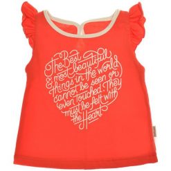 Garnamama T-Shirt Dziewczęcy Heart 104 Czerwony. Czerwone koszulki i t-shirty dziewczęce Garnamama, z nadrukiem. Za 29.00 zł.
