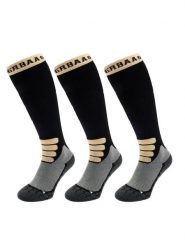 Skarpety narciarskie - Merino Wool Pro - 3 pary - Czarne. Czarne skarpetki damskie POEDERBAAS, bez wzorów, z elastanu. Za 329.62 zł.