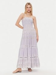 Iconique Sukienka letnia Joy IC24-062 Niebieski Regular Fit. Niebieskie sukienki damskie Iconique, bez wzorów, z bawełny, bez ramiączek. Za 419.99 zł.