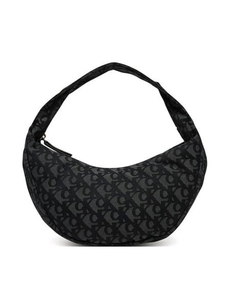 Calvin Klein Torebka Ckj Monogram Pinched Medium Shou LV04F3206G Czarny. Czarne torebki klasyczne damskie Calvin Klein, z materiału, bez dodatków. Za 239.99 zł.