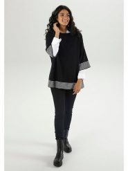 Aniston Sweter w kolorze czarnym rozmiar: 40-44. Czarne swetry klasyczne damskie Aniston, bez kołnierzyka. Za 52.67 zł.