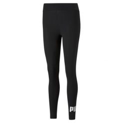 Legginsy treningowe damskie Puma ESS Logo. Czarne legginsy damskie Puma, l, bez wzorów, z bawełny. Za 160.24 zł.