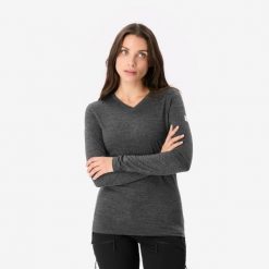 Koszulka trekkingowa damska Merino Fresh. Czarne bluzki damskie SIMOND, m, bez wzorów, z jersey, sportowe, bez kołnierzyka, bez ramiączek. Za 129.99 zł.