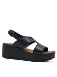 Lasocki Sandały LYRA ARC-3030-11 Czarny. Czarne sandały damskie Lasocki, bez wzorów, ze skóry, bez obcasa, na koturnie, bez zapięcia. Za 179.99 zł.