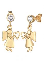 Elli Damskie kolczyki Serce Anioła z kryształami ze srebra 925 Sterling Silver Kolczyki 1 ct. Szare kolczyki damskie Elli, srebrne. Za 203.99 zł.