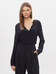 Tommy Hilfiger Bluzka WW0WW40529 Granatowy Relaxed Fit. Niebieskie bluzki damskie Tommy Hilfiger, bez wzorów, z wiskozy, bez kołnierzyka, bez ramiączek. Za 649.99 zł.