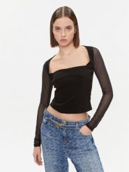 Pinko Bluzka Soul 102564 A1EG Czarny Regular Fit. Czarne bluzki damskie Pinko, s, bez wzorów, z syntetyku, bez kołnierzyka, bez ramiączek. Za 1,239.00 zł.