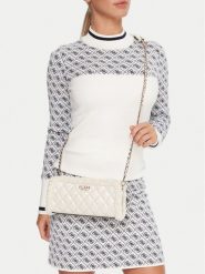 Guess Torebka Cristi Mini HWTG81 39720 Écru. Torebki wieczorowe damskie Guess, z aplikacjami, ze skóry, bez dodatków. Za 289.99 zł.