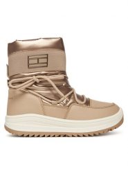 Tommy Hilfiger Śniegowce Snow Boot T3A5-34052-1474 D Beżowy. Brązowe kozaki dziewczęce Tommy Hilfiger, bez wzorów, ze skóry, bez obcasa, bez zapięcia. Za 519.99 zł.