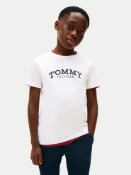 Tommy Hilfiger T-Shirt Monotype Print KB0KB10051 M Biały Regular Fit. Białe t-shirty i koszulki chłopięce Tommy Hilfiger, bez wzorów, z bawełny, bez kołnierzyka, bez ramiączek. Za 89.99 zł.