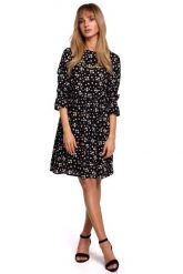Letnia Sukienka w Drobne Kwiatki - Model 8. Brązowe sukienki damskie MOE, bez wzorów, z materiału, wizytowe, bez ramiączek. Za 239.90 zł.