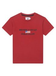 Beverly Hills Polo Club T-Shirt P-SS26B-TS0132 Czerwony Regular Fit. Czerwone t-shirty i koszulki chłopięce Beverly Hills Polo Club, bez wzorów, z bawełny, bez kołnierzyka, bez ramiączek. Za 119.99 zł.