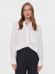 Tommy Hilfiger Koszula Essential WW0WW41410 Biały Regular Fit. Białe koszule damskie Tommy Hilfiger, bez wzorów, z bawełny, bez kołnierzyka, bez ramiączek. Za 359.99 zł.