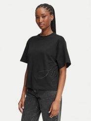 HUGO T-Shirt Duslant 50570677 Czarny Oversize. Czarne t-shirty damskie Hugo, s, bez wzorów, z bawełny, bez kołnierzyka. Za 349.99 zł.
