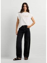 Pepe Jeans Koszulka "Carina" w kolorze białym rozmiar: S. Białe bluzki damskie Pepe Jeans, s, bez wzorów, z bawełny, bez kołnierzyka, bez ramiączek. Za 96.37 zł.