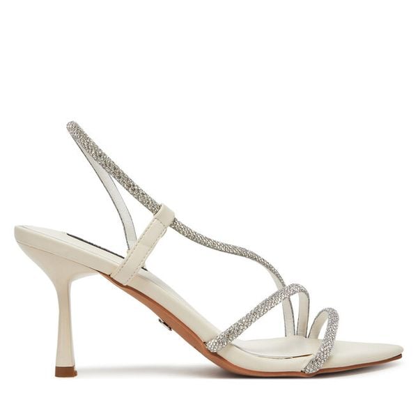 Sandały Nine West. Białe sandały damskie Nine West, bez wzorów, bez obcasa, na szpilce, bez zapięcia. Za 229.99 zł.