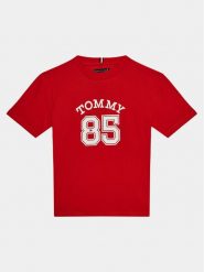 Tommy Hilfiger T-Shirt Mesh Varsity Tee S/S KB0KB08683 Czerwony Regular Fit. Czerwone t-shirty i koszulki chłopięce Tommy Hilfiger, bez wzorów, z bawełny, bez kołnierzyka, bez ramiączek. Za 109.99 zł.