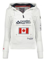 Canadian Peak Bluza "Gyrelle" w kolorze białym rozmiar: XXL. Białe bluzy damskie Canadian Peak, xxl, z aplikacjami, z bawełny, z kapturem. Za 105.88 zł.