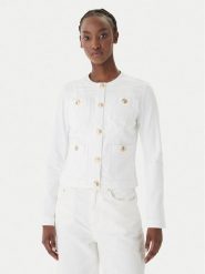 Liu Jo Kurtka jeansowa UA6260 D0275 Biały Regular Fit. Białe kurtki damskie Liu Jo, bez wzorów, z bawełny, bez kaptura. Za 1,079.00 zł.