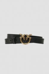 PINKO Czarny damski pasek Love Berry H2 Belt, Rozmiar M. Czarne paski damskie Pinko, bez wzorów. W wyprzedaży za 294.99 zł.