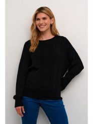Kaffe Sweter "Dela" w kolorze czarnym rozmiar: XL. Czarne swetry klasyczne damskie Kaffe, xl, ze splotem, bez kołnierzyka. Za 83.42 zł.