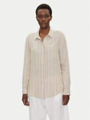 Gap Koszula 885287-13 Beżowy Regular Fit. Brązowe koszule damskie GAP, xl, bez wzorów, ze lnu, bez kołnierzyka, bez ramiączek. Za 159.99 zł.