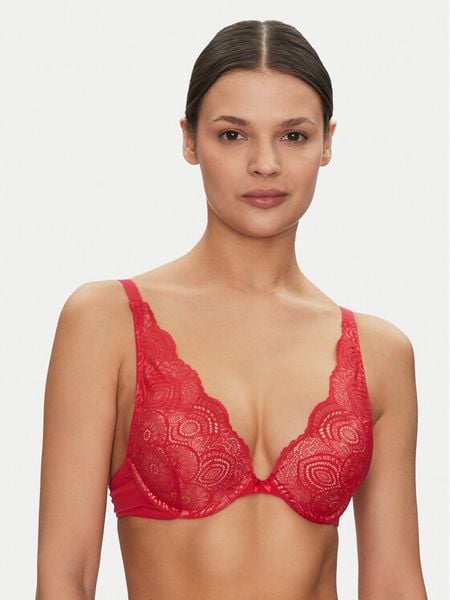 Wonderbra Biustonosz push-up WB000BHP Czerwony. Czerwone biustonosze Wonderbra, bez wzorów, z syntetyku. Za 219.99 zł.