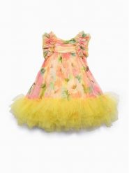 Abel & Lula Sukienka elegancka 5040 Żółty Regular Fit. Żółte sukienki dziewczęce Abel & Lula, bez wzorów, z syntetyku, bez ramiączek. Za 419.99 zł.