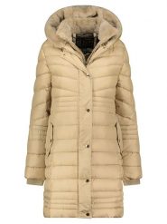 Geographical Norway Płaszcz pikowany "Biensur" w kolorze beżowym rozmiar: S. Brązowe płaszcze damskie Geographical Norway, s, bez wzorów, bez kaptura. Za 263.53 zł.
