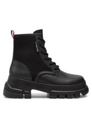Tommy Jeans Trapery Tjw Chunky Lace Up Boot Mix Mat EN0EN02554 Czarny. Czarne trapery damskie Tommy Jeans, z jeansu, bez zapięcia. Za 599.99 zł.