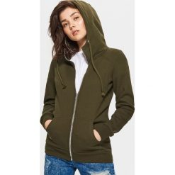 Odzież damska: Zapinana bluza z kapturem - Khaki