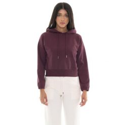 Bluza zimowa Leone 1947 Never Without Damen, Halsausschnitt, Reißverschluss. Czerwone bluzy damskie LEONE 1947 APPAREL, na zimę, bez wzorów, z bawełny, bez kaptura. W wyprzedaży za 132.85 zł.