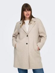 ONLY Carmakoma Płaszcz przejściowy "Carrie" w kolorze beżowym rozmiar: M-46/48. Brązowe płaszcze damskie Only Carmakoma, m, bez wzorów, bez kaptura. Za 170.47 zł.