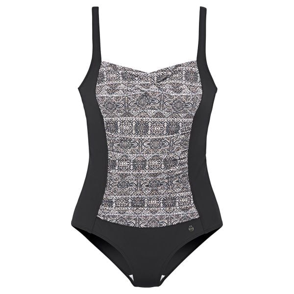 Strój kąpielowy Giselle. Czarne stroje jednoczęściowe LASCANA, bez wzorów, z elastanu. Za 381.00 zł.