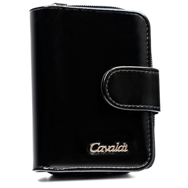 Portfel czarny 4U Cavaldi N116-APU-BL. Czarne portfele damskie 4U Cavaldi, bez wzorów, ze skóry. Za 17.99 zł.