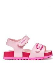 Geox Sandały B Sandal Chalki Girl B652RA 000BC C0808 S Różowy. Czerwone sandały dziewczęce Geox, ze skóry, bez obcasa, bez zapięcia. Za 209.99 zł.