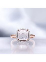 DIAMOND & CO Złoty pierścionek "Quartissime" z diamentami i kwarcem różowym rozmiar: 54. Różowe pierścionki damskie Diamond & Co, z diamentem, złote. Za 1,522.99 zł.