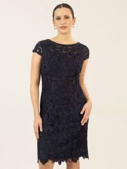 APART Sukienka w kolorze granatowym rozmiar: 36. Niebieskie sukienki damskie Apart, bez wzorów, bez ramiączek. Za 347.81 zł.